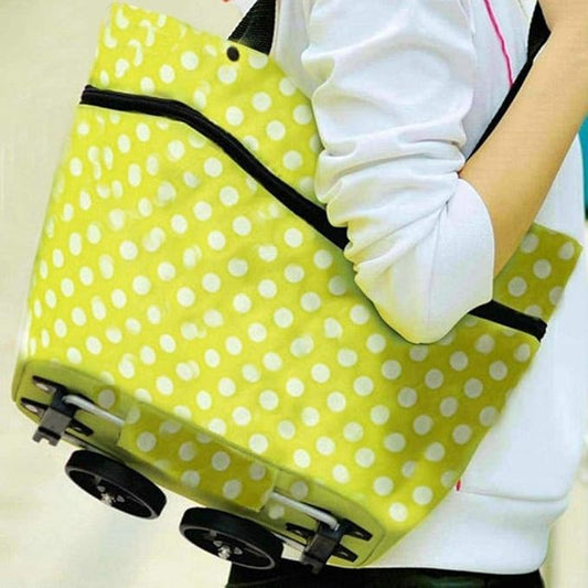 2-in-1 Foldable Shopping Trolley Bag - Heavy-Duty Reusable Grocery Cart