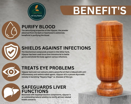 Vijaysar herbal wood tumbler (4 Inch)