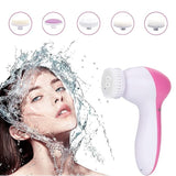 Facial Cleansing Brush 5 in 1 Portable Electric Facial Massager with 5 Spin Brush Heads for Acne, Blackheads, Dead Skin and All Skin Care