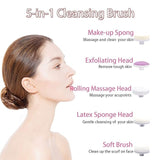 Facial Cleansing Brush 5 in 1 Portable Electric Facial Massager with 5 Spin Brush Heads for Acne, Blackheads, Dead Skin and All Skin Care