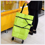 2-in-1 Foldable Shopping Trolley Bag - Heavy-Duty Reusable Grocery Cart