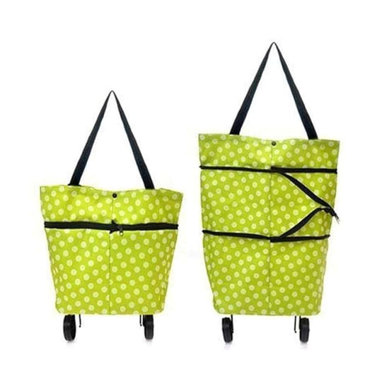 2-in-1 Foldable Shopping Trolley Bag - Heavy-Duty Reusable Grocery Cart