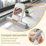 Mini Foldable Sponge Mop, Self-Squeeze Desktop Mop for Small Spaces, Wet & Dry Portable Cleaning Tool for Kitchen Countertops