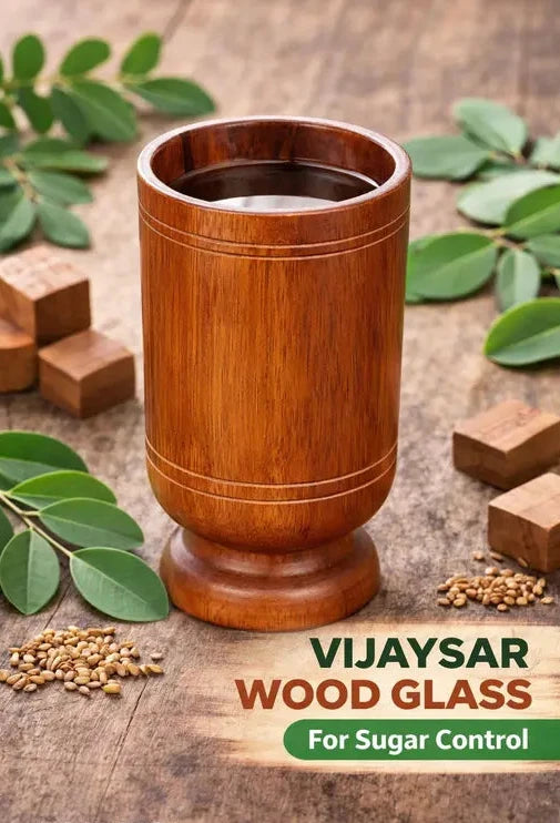 Vijaysar herbal wood tumbler (4 Inch)