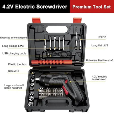 47-Piece Precision Electric Screwdriver & Repair Kit — Magnetic, Multi-Bit