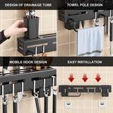 Wall Mounted Magnetic Knife Holder & Cutlery Organizer