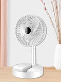 Table Fan (White), Rechargeable USB Type-C Portable Folding fan, 3 mode Speed Battery