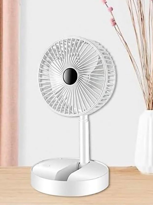 Table Fan (White), Rechargeable USB Type-C Portable Folding fan, 3 mode Speed Battery