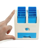 Mini Fan & Portable Dual Bladeless Small Air Conditioner Water Air Cooler Powered by USB & Battery Use of Car/Home/Office