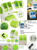 Mini Fan & Portable Dual Bladeless Small Air Conditioner Water Air Cooler Powered by USB & Battery Use of Car/Home/Office